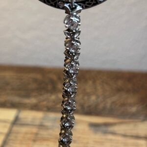 Glamorous Silver Crystal Textured Bracelet 49
